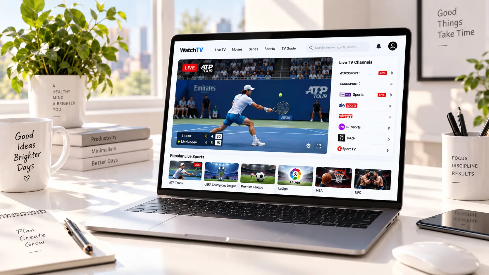 Diagramm des IPTV-Signalwegs vom Streaming-Server über das Internet bis zum Empfangsgerät