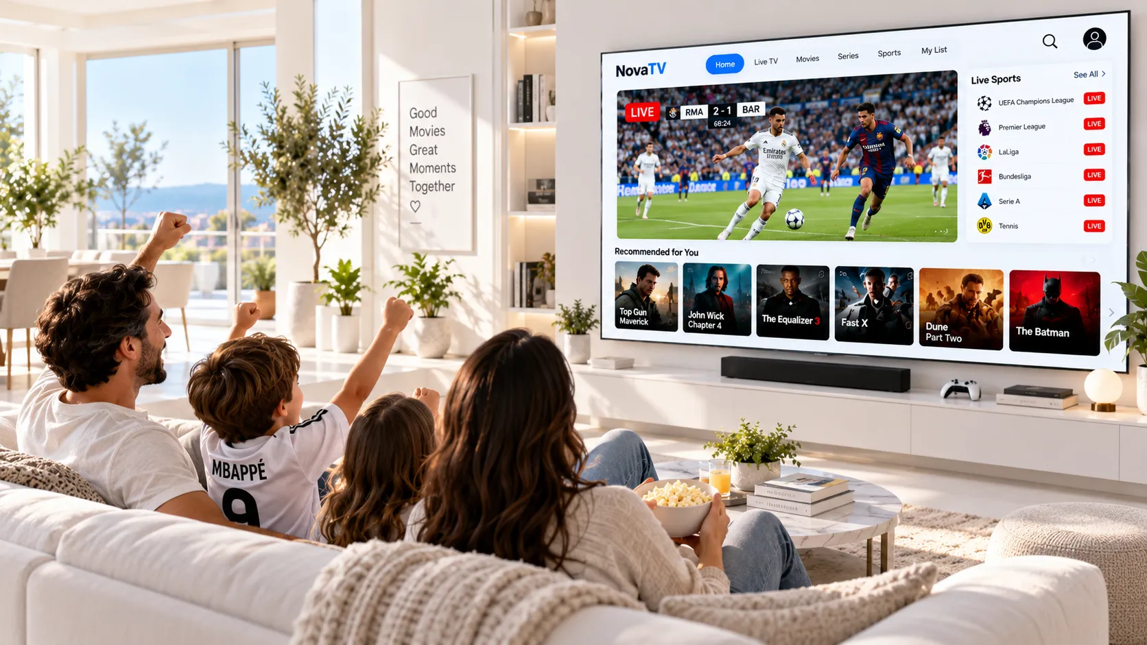 Testzugang-Auswertung: TiviMate-Streaminfo-Anzeige mit Bitrate, Codec und Kanalwechselzeit